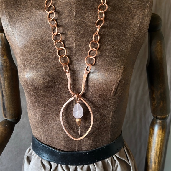 Hammered copper necklace